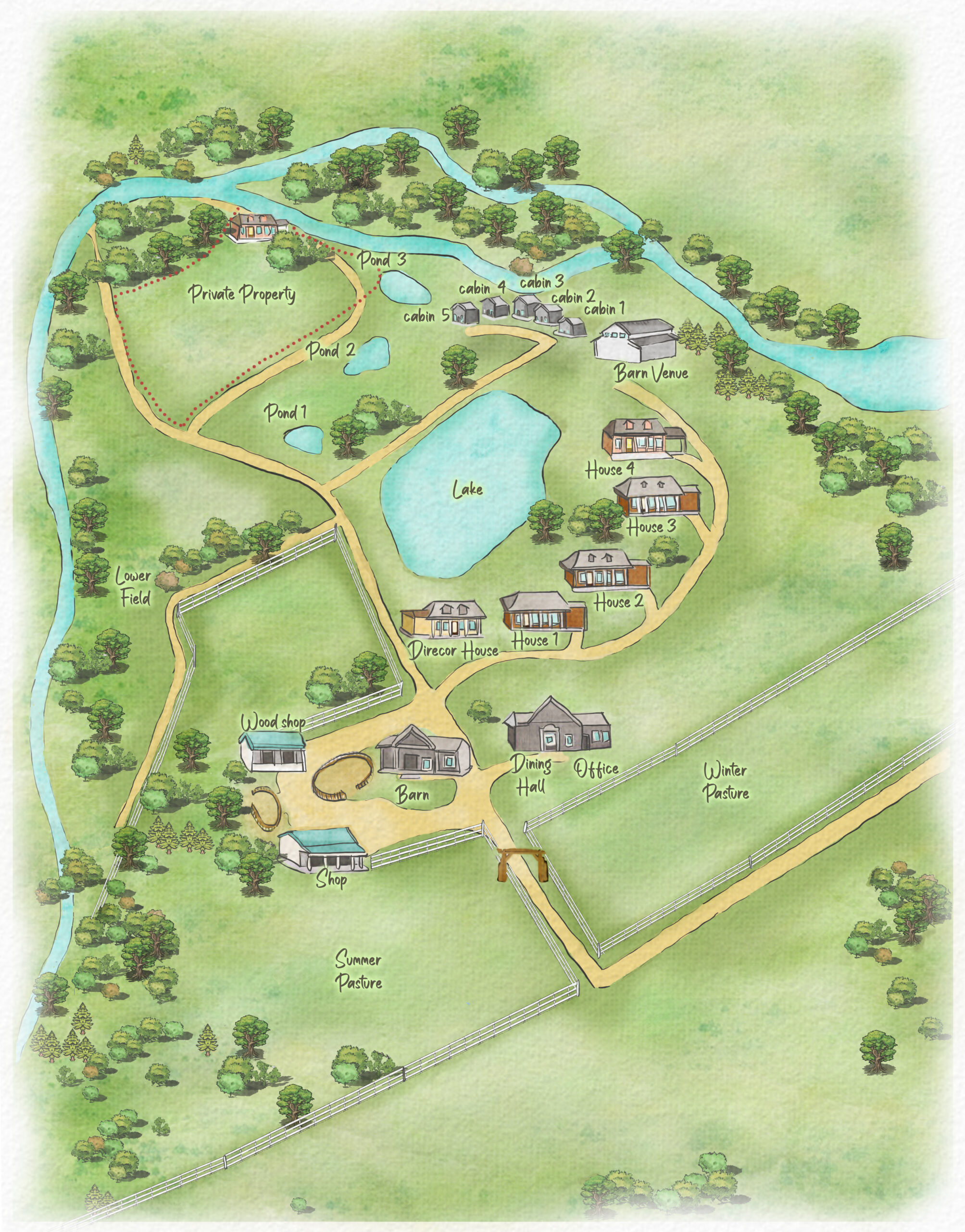 Riverbend Ranch Map Corporate Retreat Venue Near Franklin | Riverbend Ranch & Retreat venue